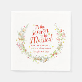 Weihnachtszwiebeln Beeren Stern Aquarell Serviette