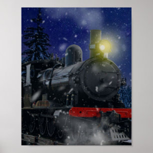 Weihnachtzug im Schnee Poster