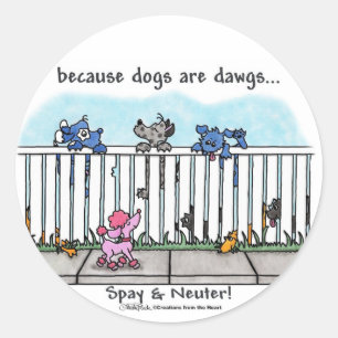 Weil Hunde Dawgs sind Runder Aufkleber