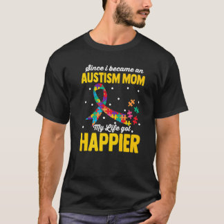 Weil ich Autism Mom Family Puzzle Autismus wurde T-Shirt