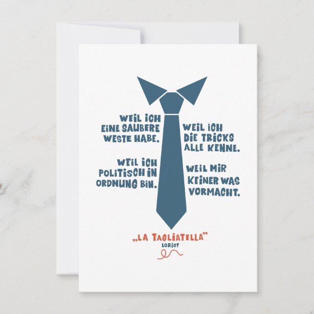 Weil ich eine saubere Weste habe - Loriot Nudel (Vorderseite)