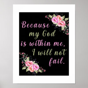 "Weil mein Gott in mir ist" Black Wall Poster