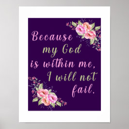 "Weil mein Gott in mir ist" Lila Wall-Poster Poster