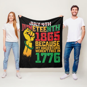 Weil meine Vorfahren im 4. Juli 1776 nicht frei wa Fleecedecke