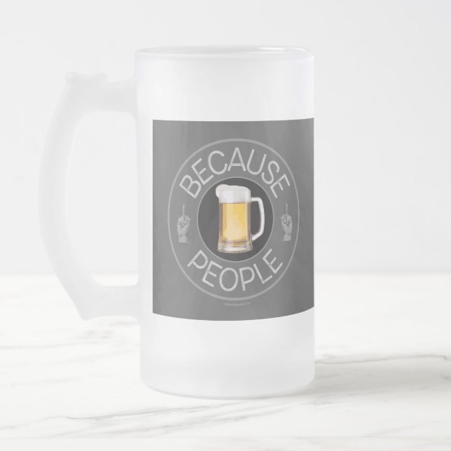 Weil Menschen (Bier) Mattierte Glas Bier Tasse (Links)