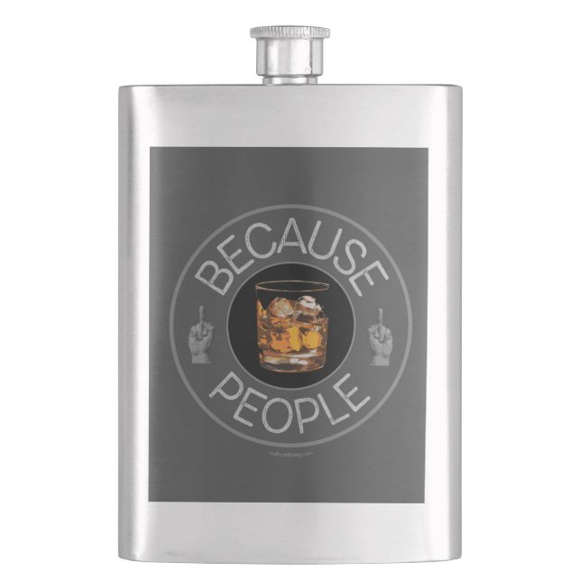 Weil Menschen (Whiskey) Flasche Flachmann (Vorderseite)