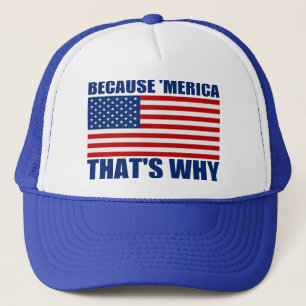 WEIL 'MERICA DESHALB US FLAGGE Fernlastfahrer-Hut Truckerkappe