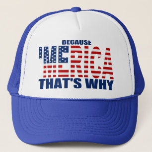 WEIL 'MERICA DESHALB US Flaggen-Fernlastfahrer-Hut Truckerkappe