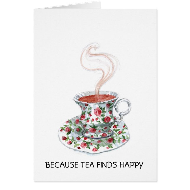 Weil Tee glückliche Slogan-, Vintage Becher-Rose f (Vorne)