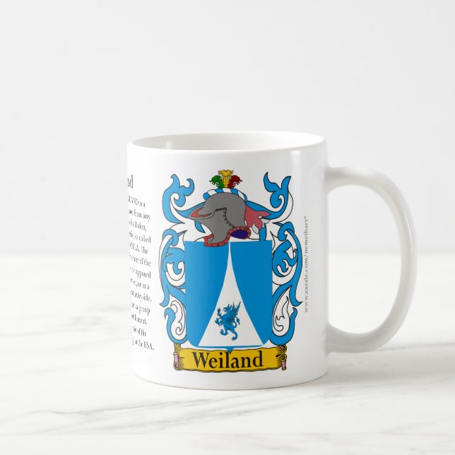 Weiland Familien-Wappen und die Bedeutung von Kaffeetasse (Rechts)