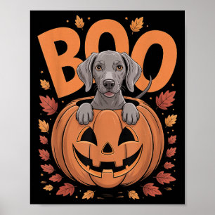 Weim Kostüm auf Kürbis Halloween Weimaraner Poster