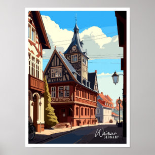 Weimar Deutschland Kunst Vintage Reise Illustratio Poster