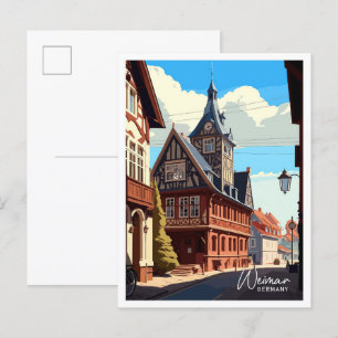 Weimar Deutschland Reisen Vintage Illustration Postkarte