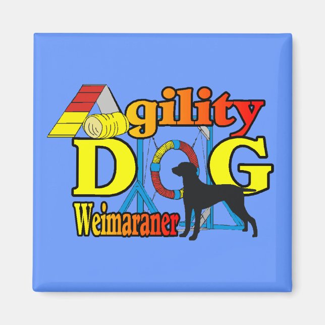 Weimaraner Agility Shirts Geschenke Magnet (Vorne)