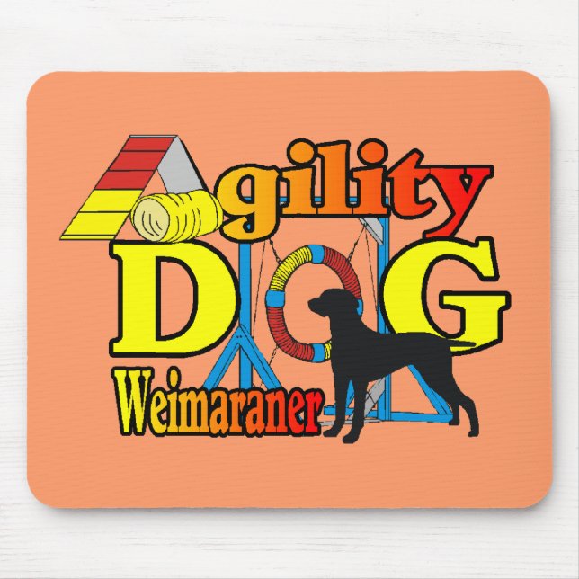 Weimaraner Agility Shirts Geschenke Mousepad (Vorne)