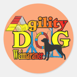 Weimaraner Agility Shirts Geschenke Runder Aufkleber