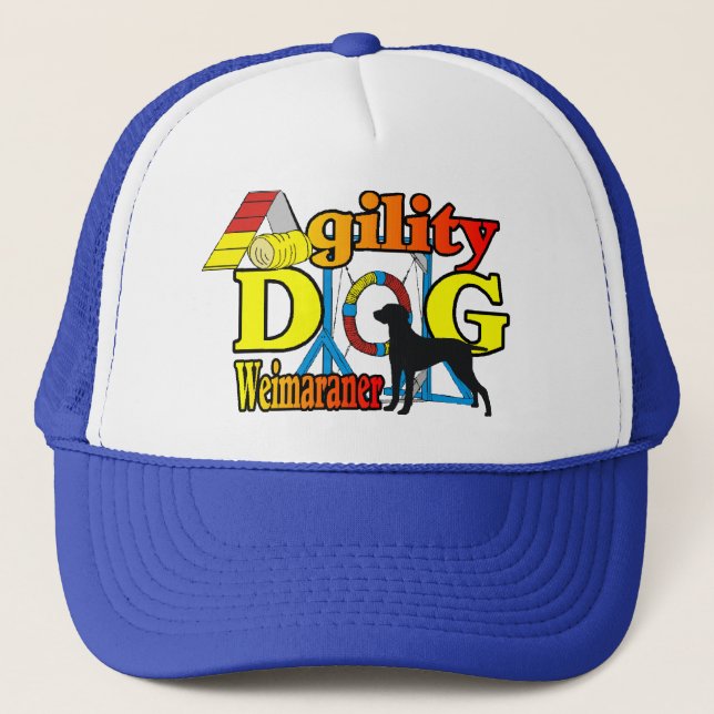 Weimaraner Agility Shirts Geschenke Truckerkappe (Vorderseite)