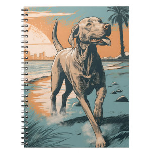 Weimaraner am Strand Notizblock