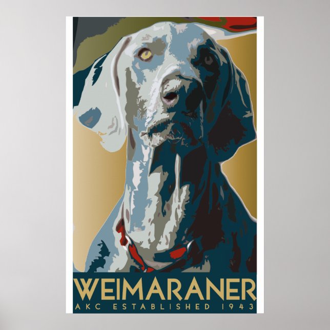 Weimaraner Art Dec Poster (Vorne)