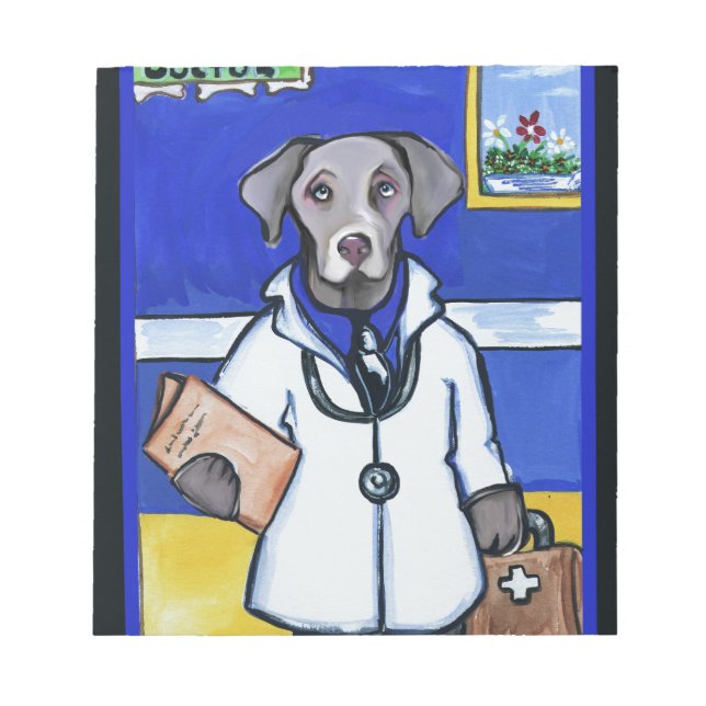 WEIMARANER ARZT NOTIZBLOCK (Vorderseite)