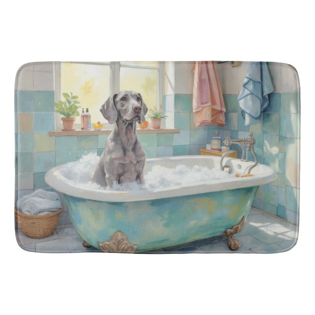 Weimaraner Badezeit Stilvolle Badezimmer Dekoratio Badematte (Vorderseite)