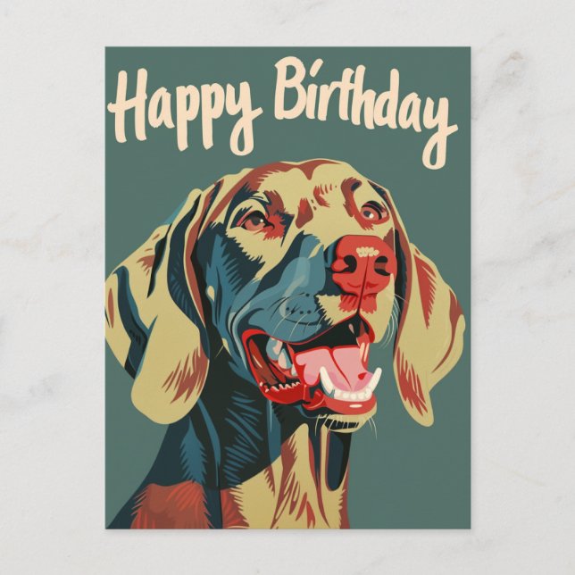 Weimaraner Birthday Postkarte (Vorderseite)
