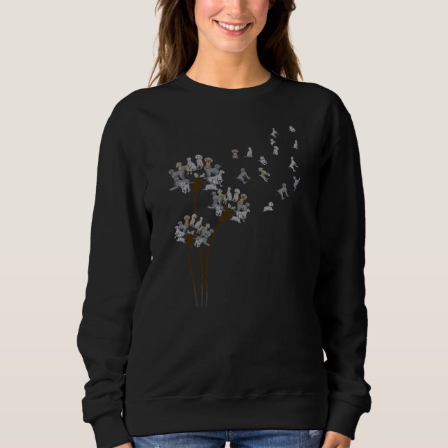 Weimaraner Blume Fly Dandelion Weimaraner Hund Sweatshirt (Vorderseite)