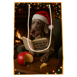 Weimaraner Cheese Tax Christmas gift bag  Mittlere Geschenktüte