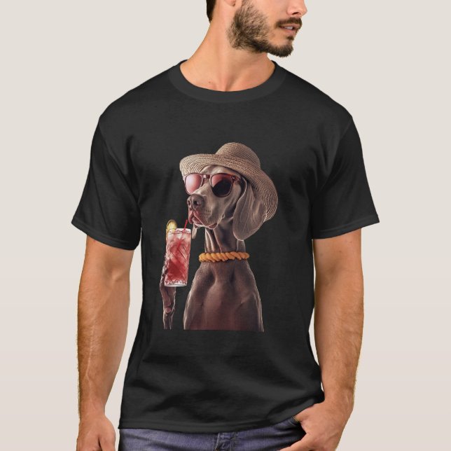 Weimaraner Cocktail T-Shirt (Vorderseite)