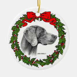 Weimaraner Dog Art von Glenda S. Harlan Keramik Ornament