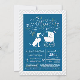 Weimaraner Dog Baby Shower Boy Blue Einladung