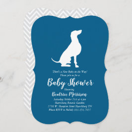 Weimaraner Dog Baby Shower Boy Blue Einladung