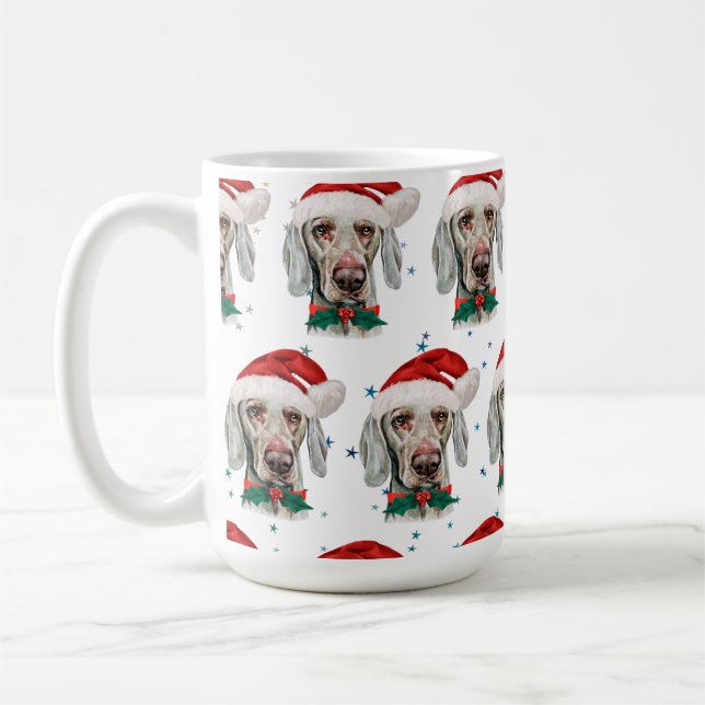 Weimaraner Dog Breed Weihnachtsstars Kaffeetasse (Links)