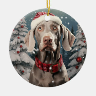 Weimaraner Dog Christmas Keramik Ornament