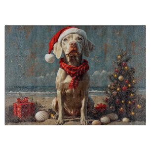 Weimaraner Dog Christmas Vintag Beach Schneidebrett