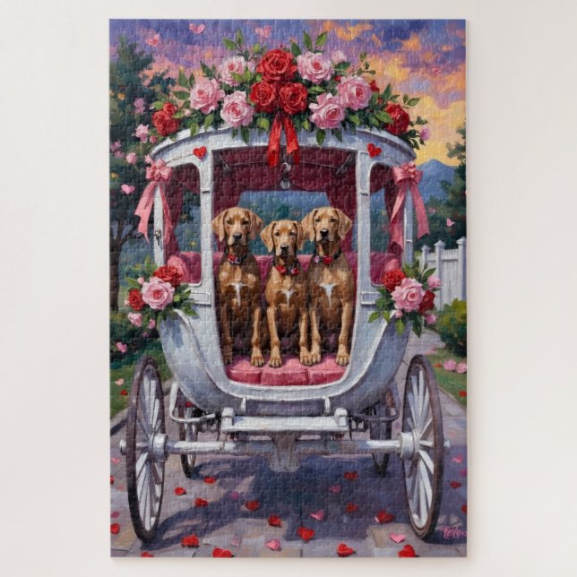 Weimaraner Dog Valentine's Day  Puzzle (Vertikal)