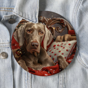 Weimaraner Dog Weihnachtsfest Button