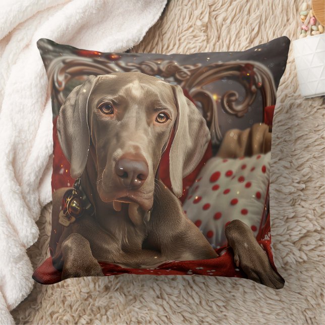 Weimaraner Dog Weihnachtsfest Kissen (Decke)