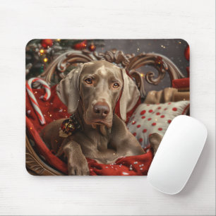 Weimaraner Dog Weihnachtsfest Mousepad