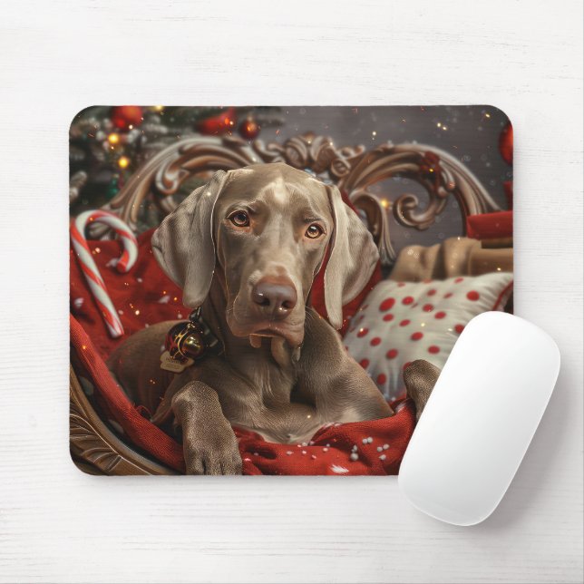 Weimaraner Dog Weihnachtsfest Mousepad (Mit Mouse)