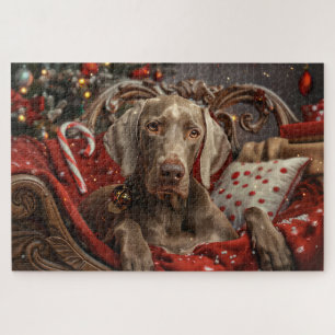 Weimaraner Dog Weihnachtsfest Puzzle