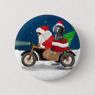 Weimaraner Dog Weihnachtsmann Button