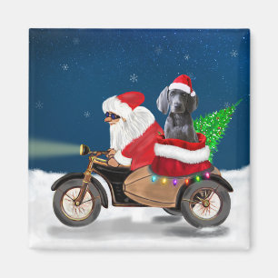 Weimaraner Dog Weihnachtsmann Magnet