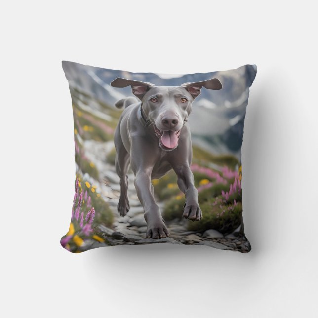 Weimaraner Elegant Throw Kissen (Vorderseite)