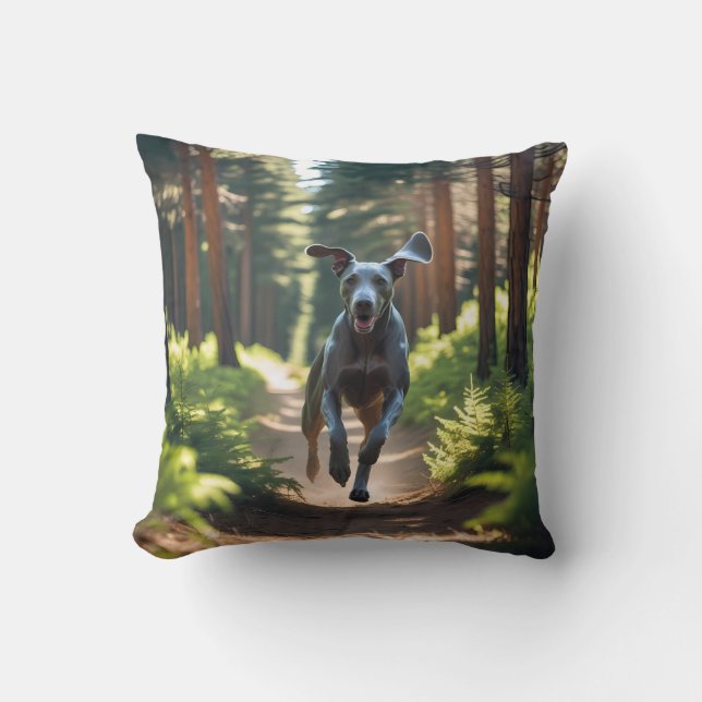 Weimaraner Elegant Throw Kissen (Vorderseite)