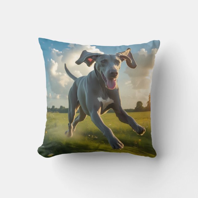 Weimaraner Elegant Throw Kissen (Vorderseite)