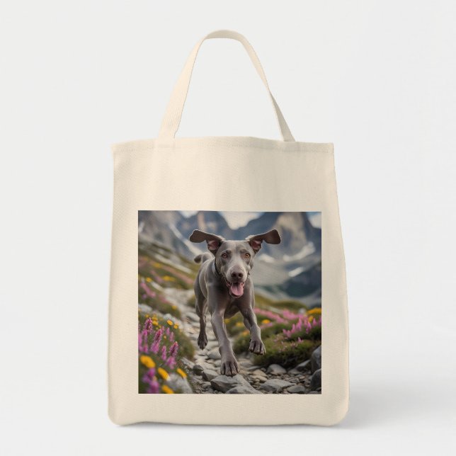 Weimaraner Elegantes Lebensmittelgeschäft Tote Bag Tragetasche (Vorne)