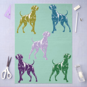 Weimaraner farbenfroh  seidenpapier