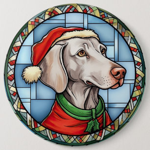 Weimaraner Festgläschen Weihnachten Button