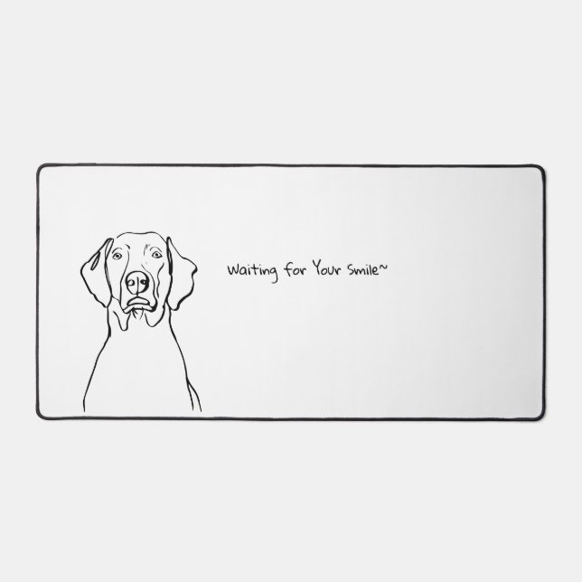 Weimaraner-Flüster: Maßgeschneiderter Platz Schreibtischunterlage (Vorderseite)